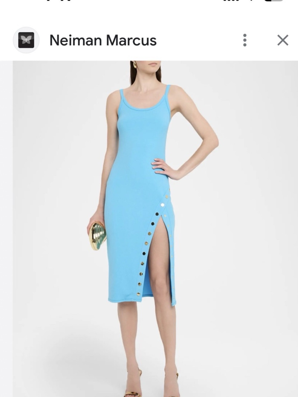 NWT Generation Love Veneta Knit Snap Aqua Tank Midi Dress w/ Snap-Slit sz XS